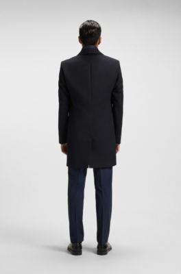Slim-fit water-repellent coat with detachable inner, Dark Blue