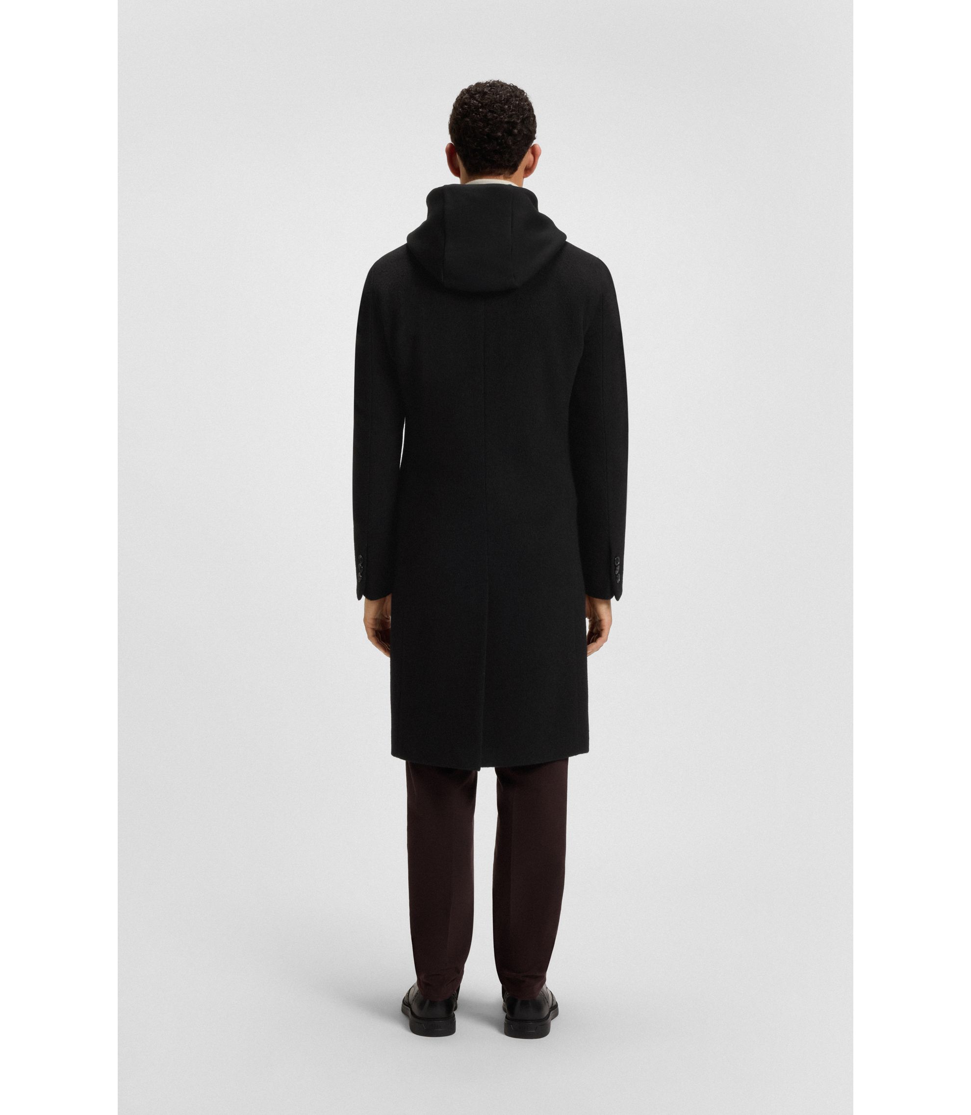 BOSS - ダブルブレストコート アルパカブレンド - ブラック