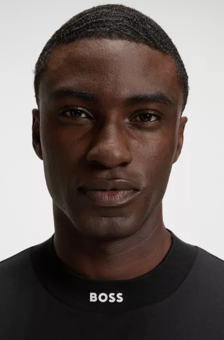 T-shirt Relaxed en coton stretch avec col logoté