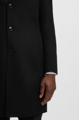 Slim-fit coat in cashmere, Black