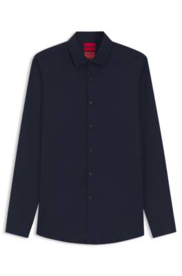 Hugo Slim-fit shirt in stretch twill kostymskjortor herr – bild 4