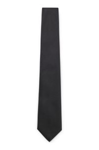 Italian-made tie in silk jacquard, Black