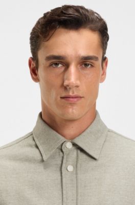 Relaxed-fit overshirt in double-faced cotton, Light Brown