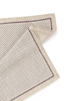 Pochette in seta stampata realizzata in Italia, Beige chiaro