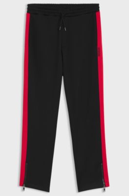 Relaxed-Fit Jogginghose mit Logo-Tape, Schwarz