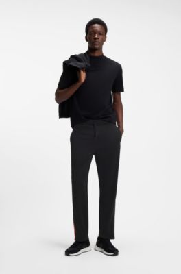 Relaxed-Fit Jogginghose mit Logo-Tape, Schwarz