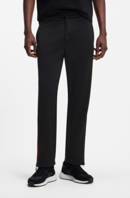 Relaxed-Fit Jogginghose mit Logo-Tape, Schwarz