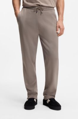 Relaxed-fit tracksuit bottoms with logo tape, Light Brown