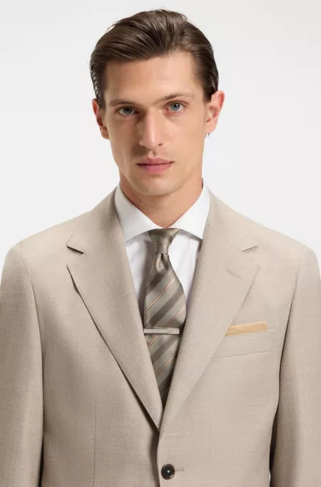 Diagonal-striped tie in silk jacquard
