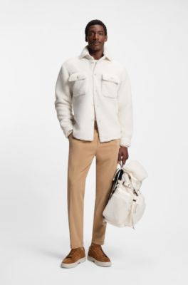 BOSS x Steiff relaxed-fit overshirt in teddy fabric, Natural