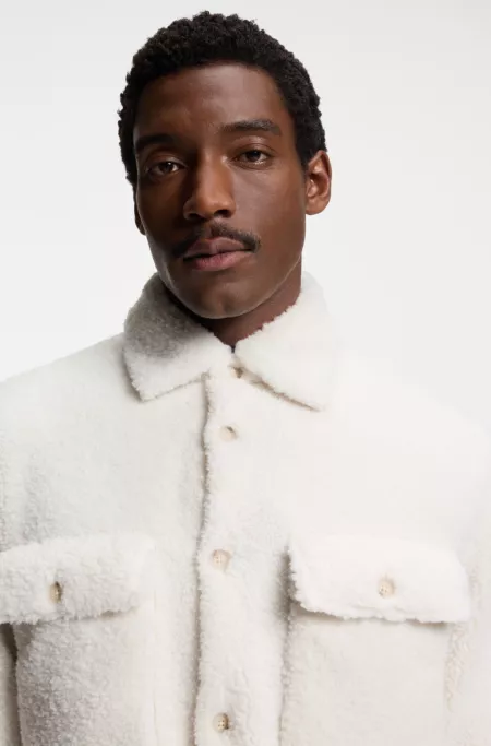 BOSS x Steiff relaxed-fit overshirt in teddy fabric