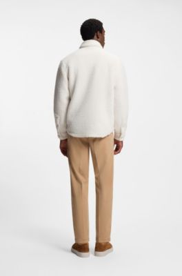 BOSS x Steiff relaxed-fit overshirt in teddy fabric, White