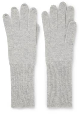 Cashmere gloves with metallic logo trim 1