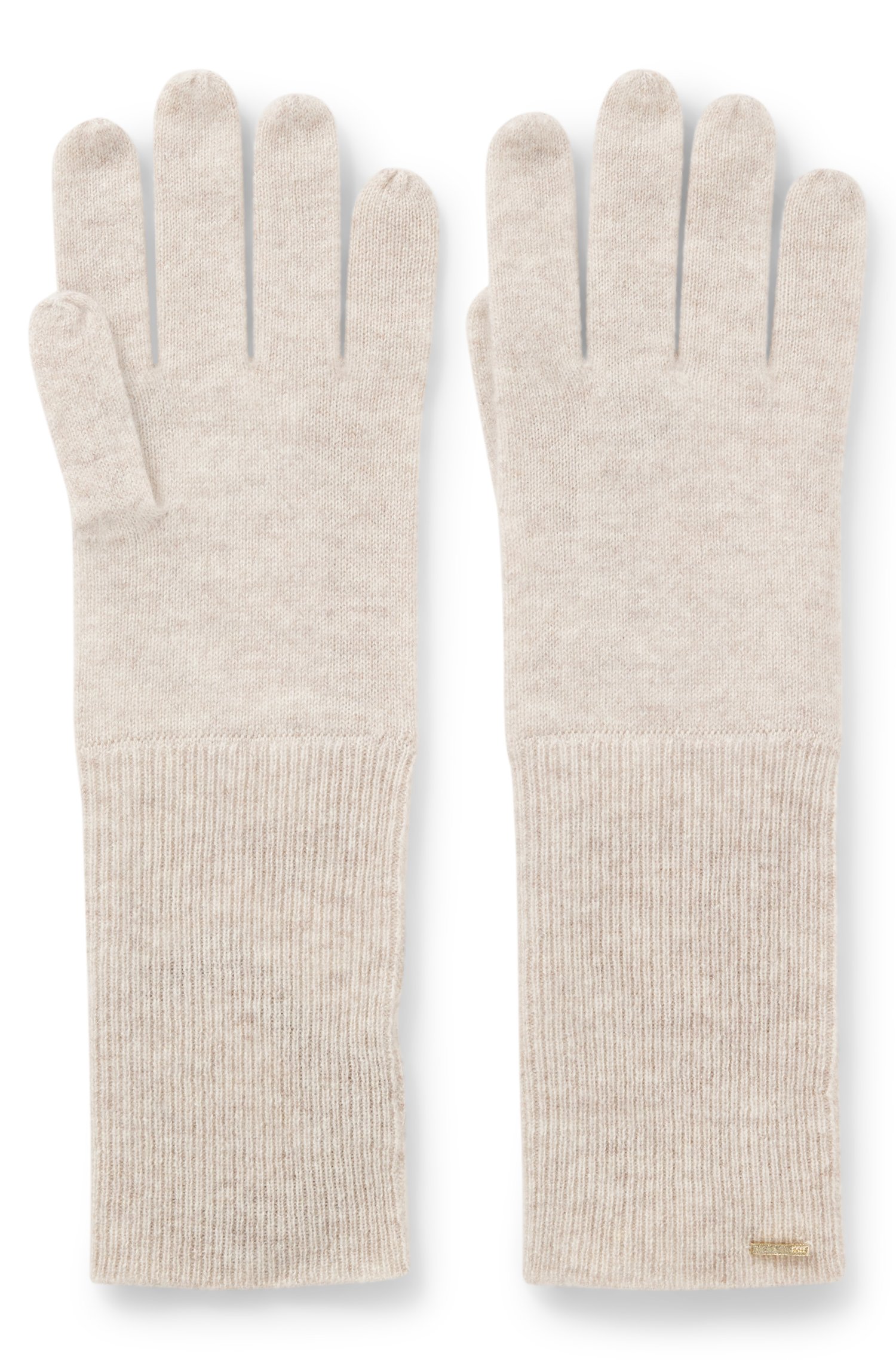 Boss Cashmere gloves with metallic logo trim handskar & vantar dam