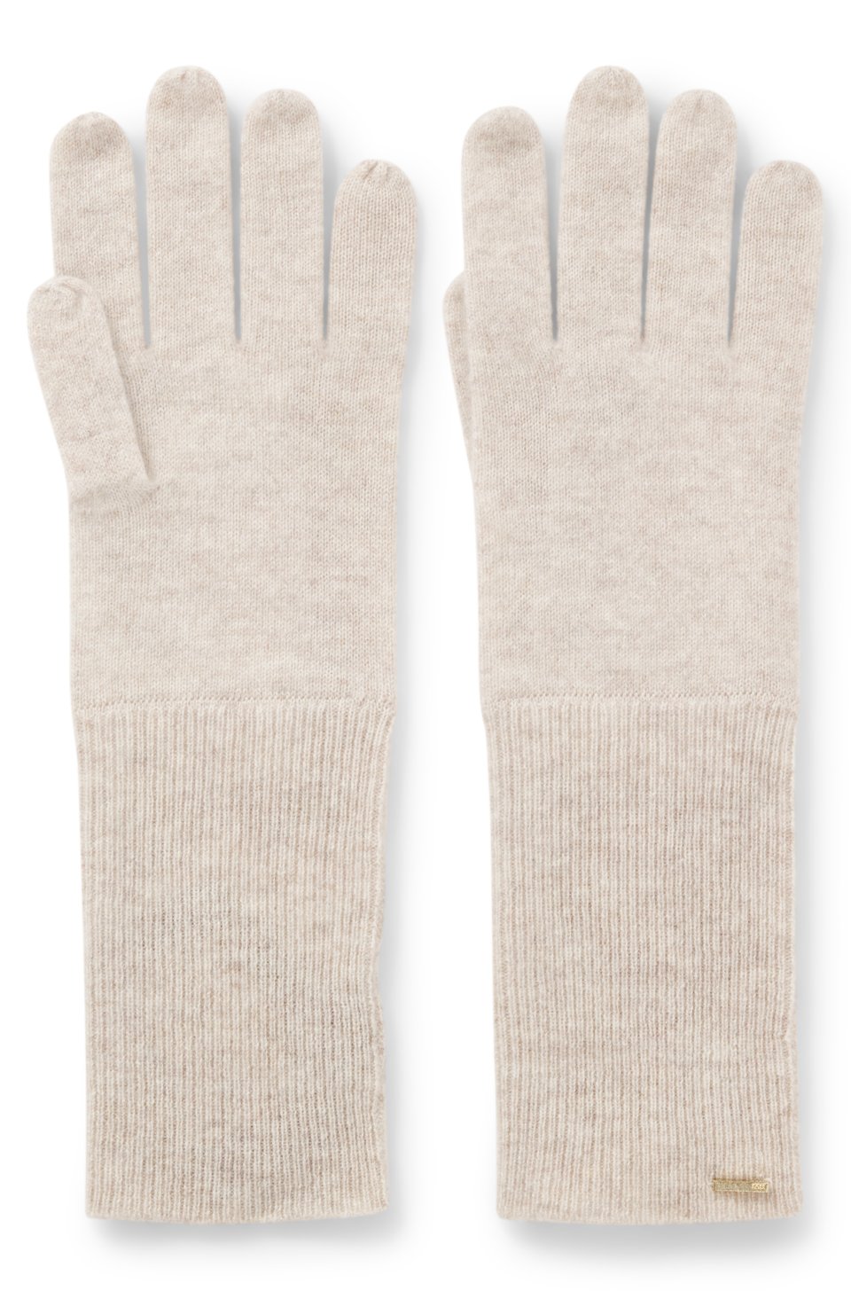 Cashmere gloves with metallic logo trim