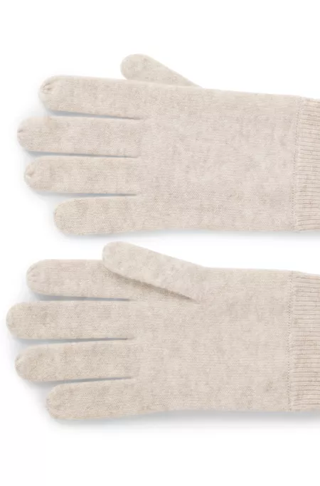 Cashmere gloves with metallic logo trim