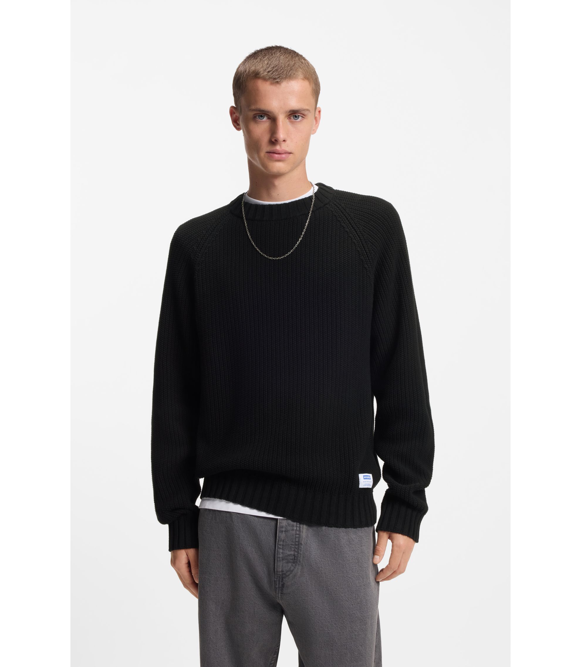 Rippstrick-Pullover aus Baumwolle