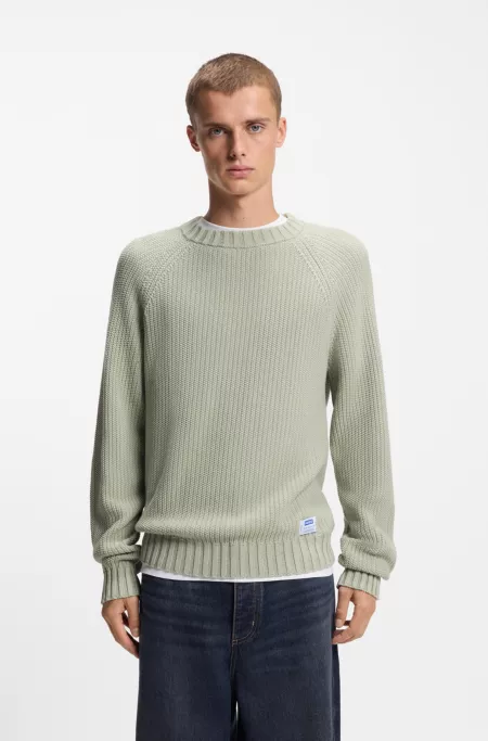 Rib-knit sweater in cotton