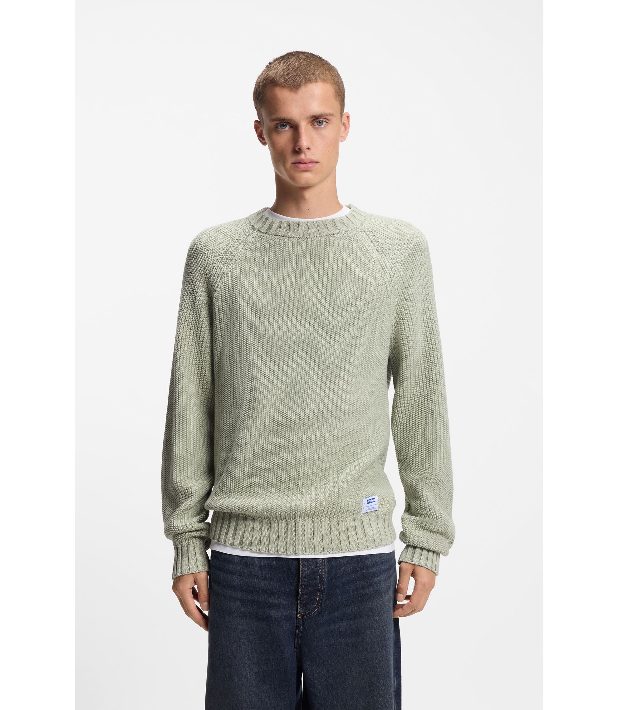 Rippstrick-Pullover aus Baumwolle