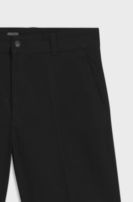 Regular-fit shorts in mercerised stretch cotton, Black