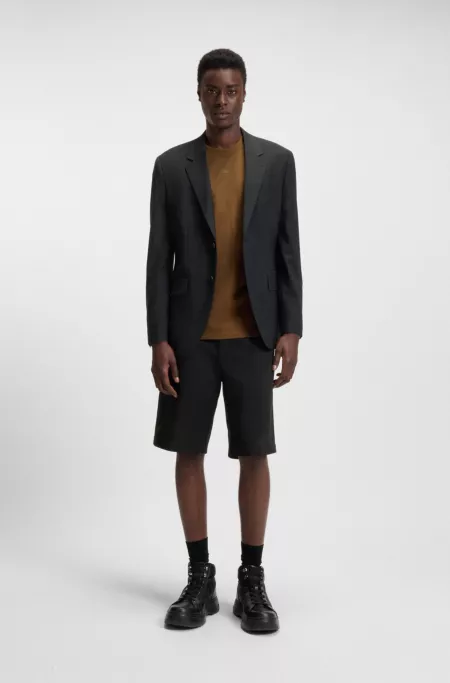 Regular-fit shorts in mercerised stretch cotton