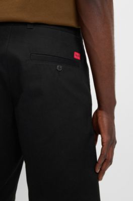 Regular-fit shorts in mercerised stretch cotton, Black