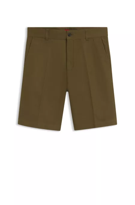 Regular-fit shorts in mercerised stretch cotton