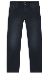 Delaware slim-fit jeans in blue knitted denim, Dark Blue