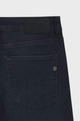 Delaware slim-fit jeans in blue knitted denim, Dark Blue