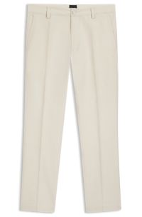 Straight-fit trousers in cotton-blend twill, White