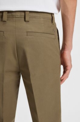 Straight-Fit Twill-Hose aus Baumwoll-Mix, Hellbraun
