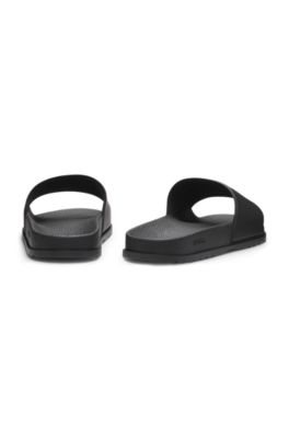 Slides with logo-detail uppers, Black