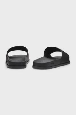 Slides with logo-detail uppers, Black