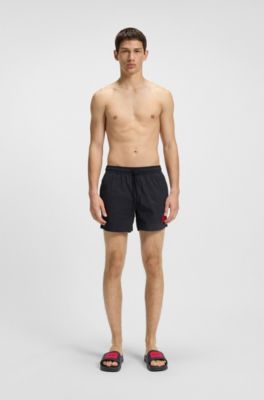 Sandali slider con tomaia con logo, Nero