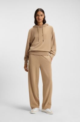 Oversized-fit hoodie with handwritten logo, Beige