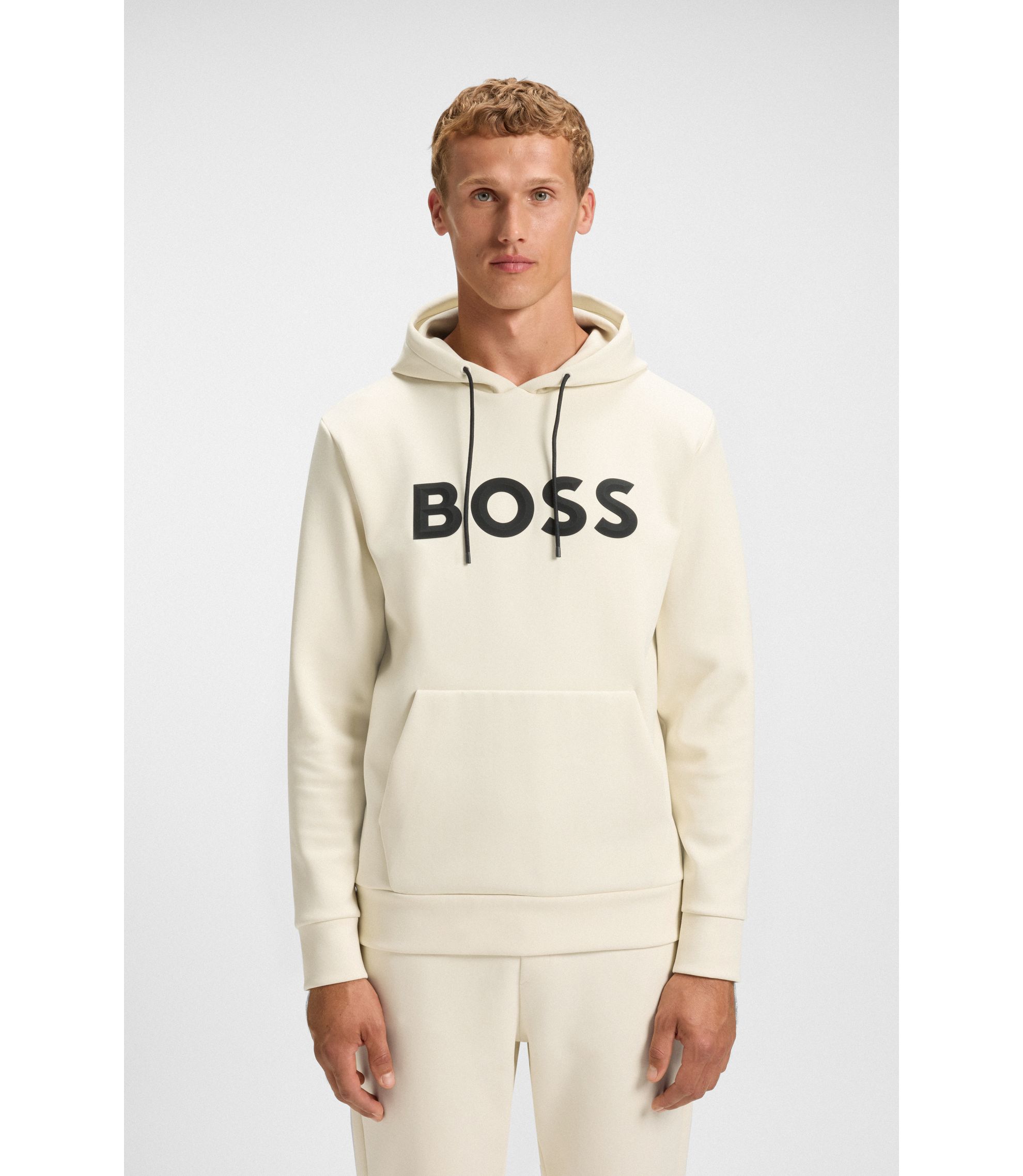 BOSS コットンブレンド セーター カラーブロック＆ロゴ BOSS - Sweater with color-blocking and logo - Light Blue