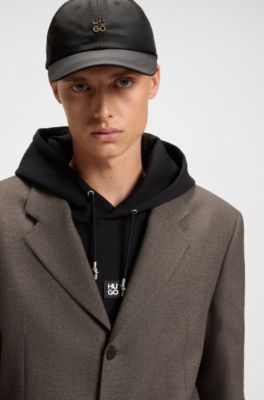 All-gender modern-fit suit jacket in moulin&eacute; twill, Brown