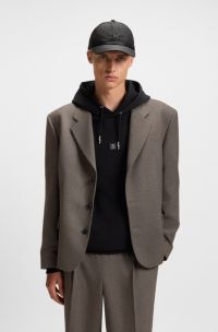 All-gender modern-fit suit jacket in mouliné twill, Brown