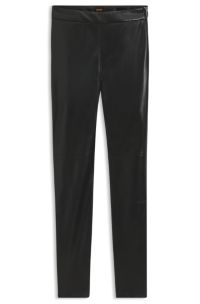 Slim-fit leggings in faux leather, Black