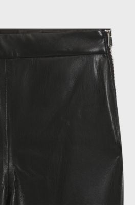 Slim-fit leggings in faux leather, Black