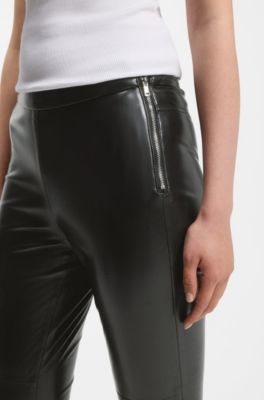 Slim-fit leggings in faux leather, Black