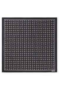 Pañuelo de seda con estampado digital, Azul oscuro