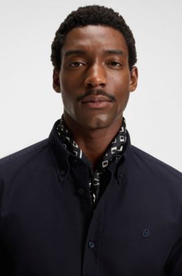 Silk bandana with digital print, Dark Blue