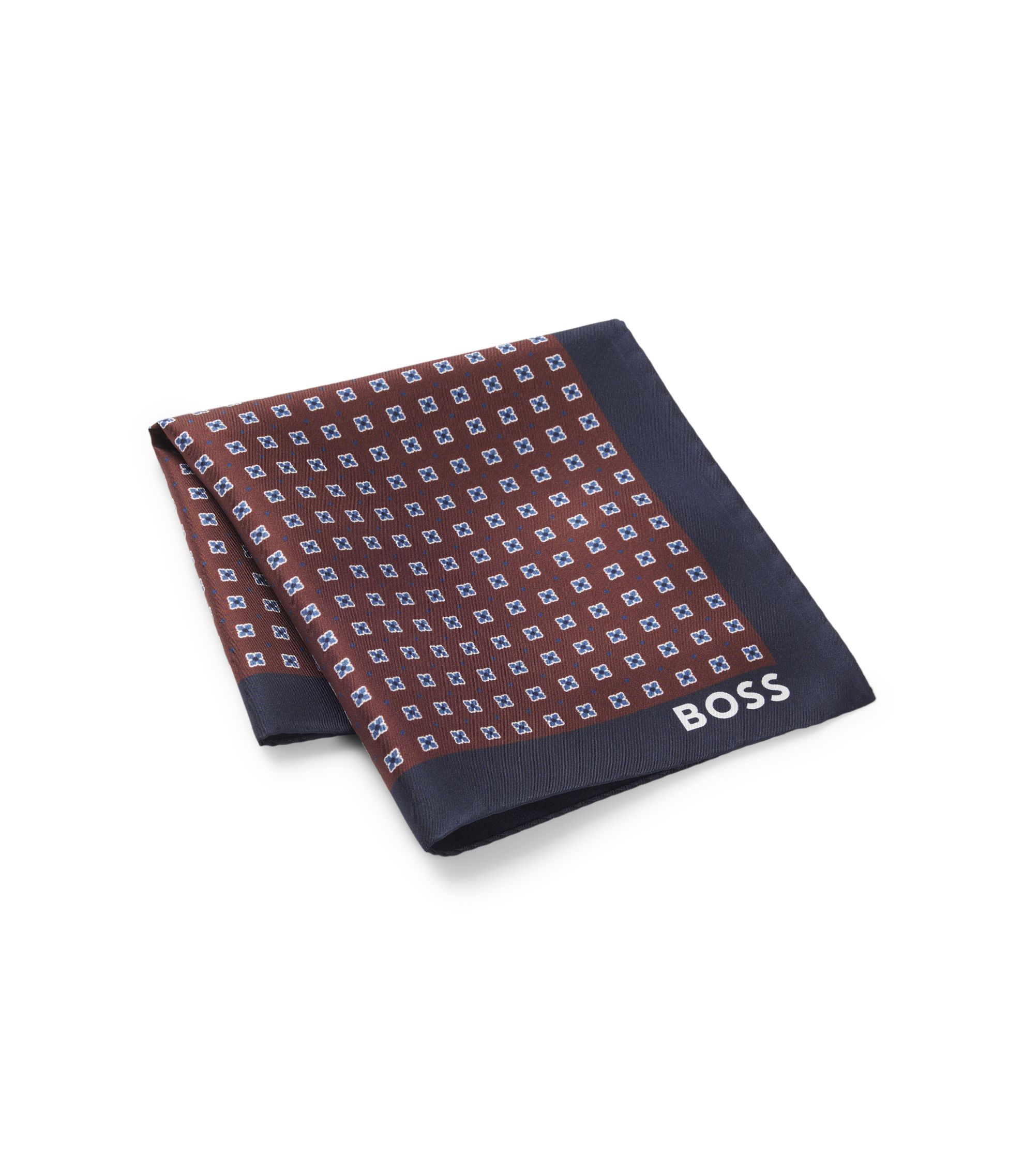 BOSS - シルク ポケットチーフ デジタルプリント - ダークレッド