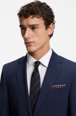 Silk pocket square with digital print, Dark Red