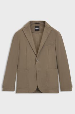 Slim-fit suit jacket in performance-stretch corduroy, Light Brown