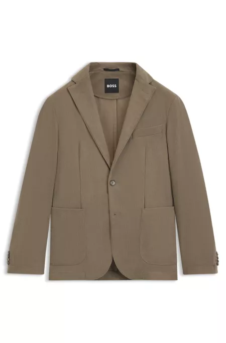 Slim-fit suit jacket in performance-stretch corduroy