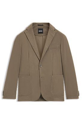 Slim-fit suit jacket in performance-stretch corduroy