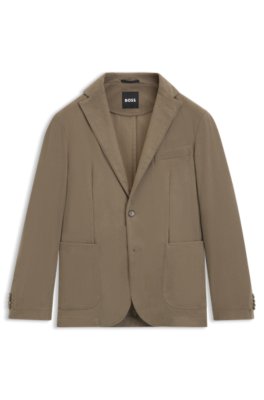 Slim-fit suit jacket in performance-stretch corduroy