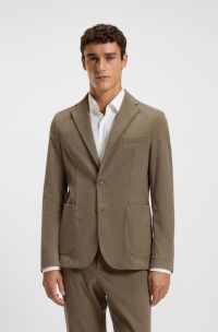 Slim-fit suit jacket in performance-stretch corduroy, Light Brown